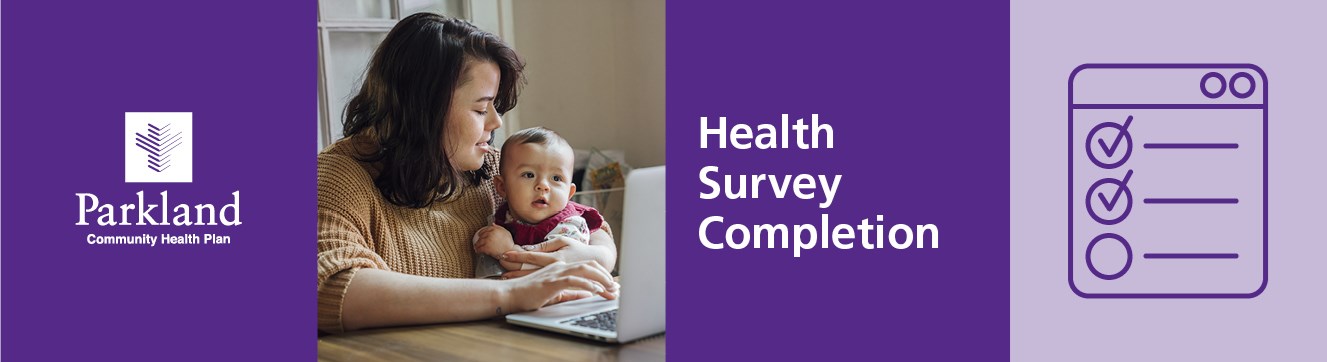 Health Survey Completion banner - purple
